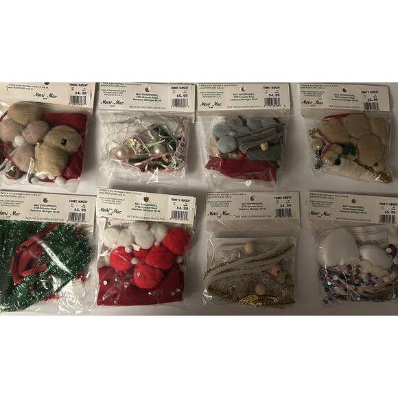 Merri Mac Decorate Your Own Christmas Kits Vintage Lot of 8 NEW SEALED - Picture 10 of 16